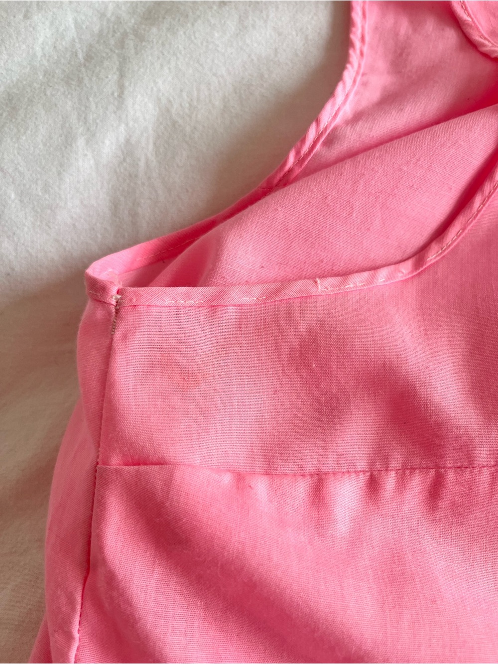 vintage 60s / 70s authentic hippie pink cotton sleeveless peplum top - Picture 3 of 4